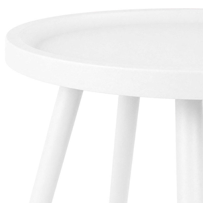 Table d’appoint ronde blanche en polypropylène et acier Ø40x45 cm Silulia  - 2