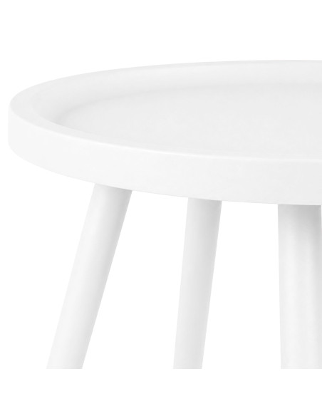 Table d’appoint ronde blanche en polypropylène et acier Ø40x45 cm Silulia  - 2