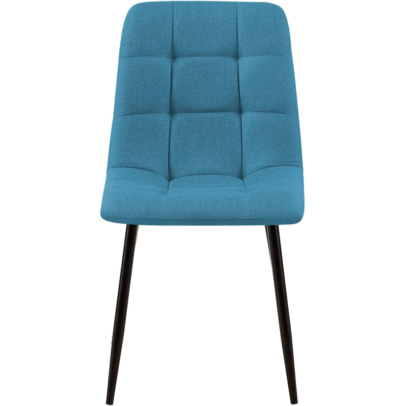 Chaise de salle à manger bleu clair en tissu matelassé 45x55x84 cm Beleira  - 2