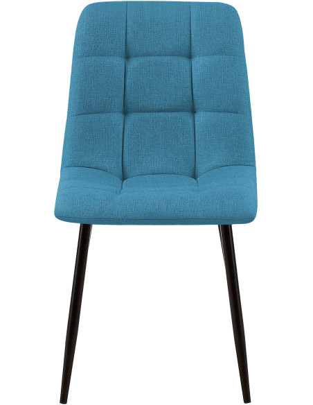 Chaise de salle à manger bleu clair en tissu matelassé 45x55x84 cm Beleira  - 2