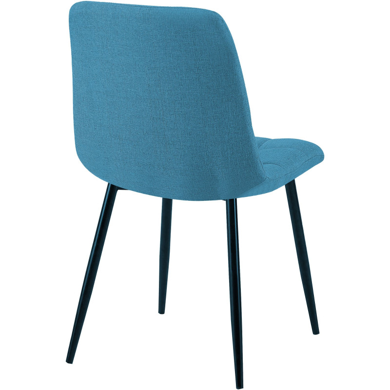 Chaise de salle à manger bleu clair en tissu matelassé 45x55x84 cm Beleira  - 4