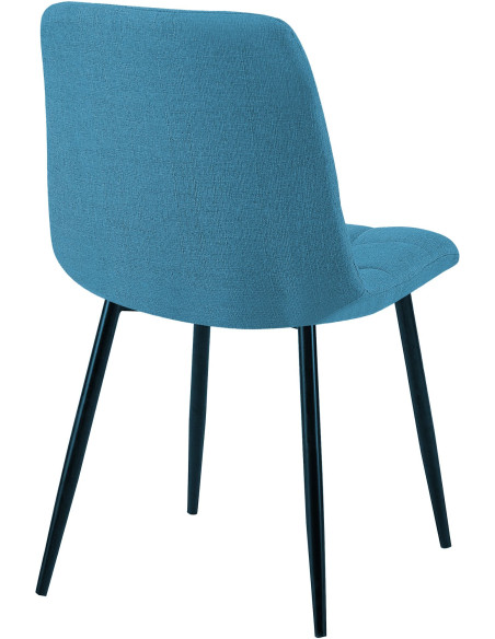 Chaise de salle à manger bleu clair en tissu matelassé 45x55x84 cm Beleira  - 4