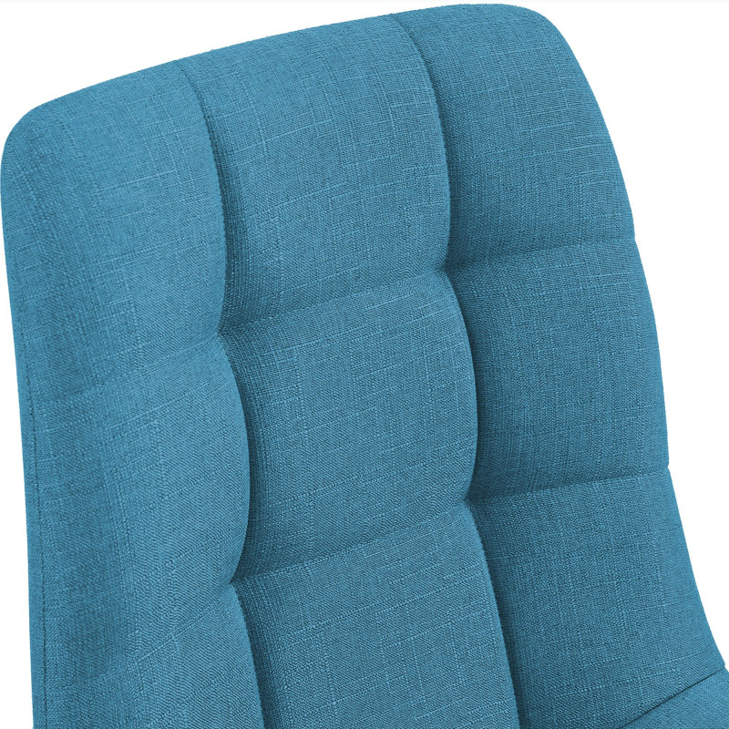 Chaise de salle à manger bleu clair en tissu matelassé 45x55x84 cm Beleira  - 5