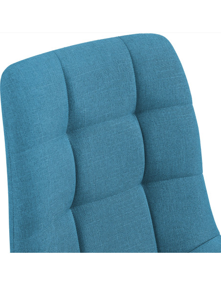 Chaise de salle à manger bleu clair en tissu matelassé 45x55x84 cm Beleira  - 5
