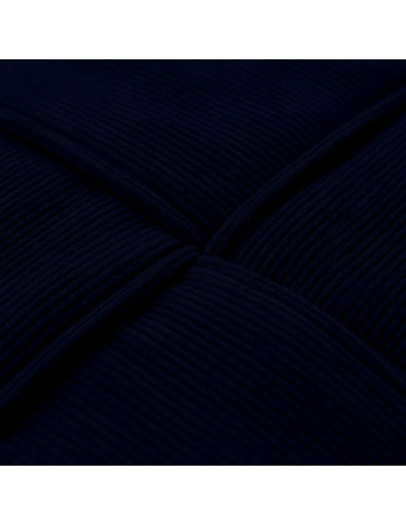 Pouf carré bleu nuit en velours côtelé 40x40x40 cm Aldiolo  - 3