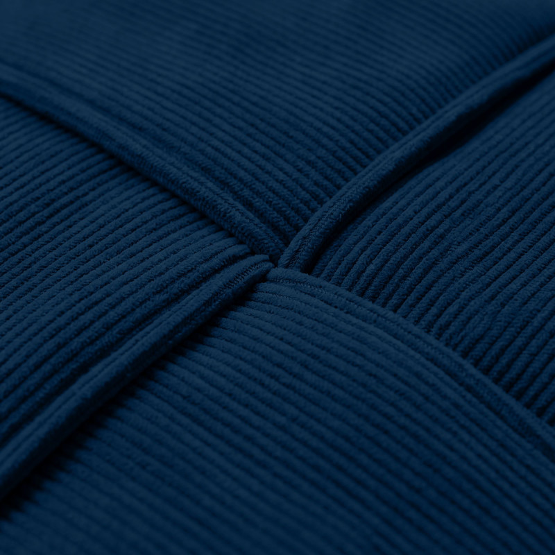Pouf carré bleu marine en velours côtelé 40x40x40 cm Aldiolo  - 3