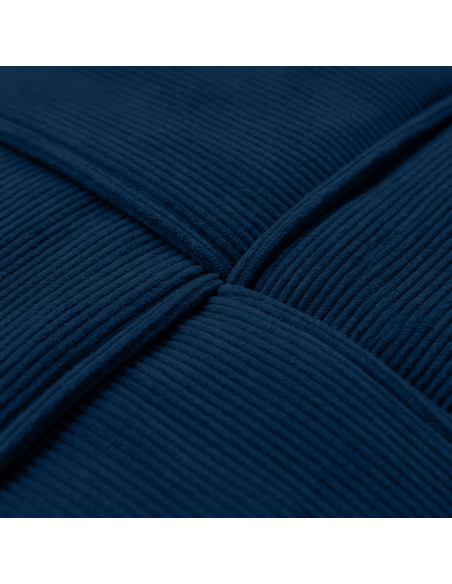 Pouf carré bleu marine en velours côtelé 40x40x40 cm Aldiolo  - 3
