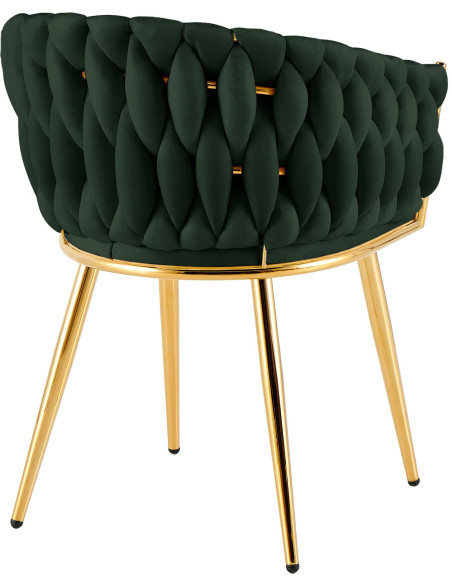 Chaise salle à manger velours vert sapin 58x57x80 cm Talelia  - 4