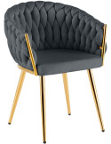 Chaise salle à manger velours gris anthracite 58x57x80 cm Talelia