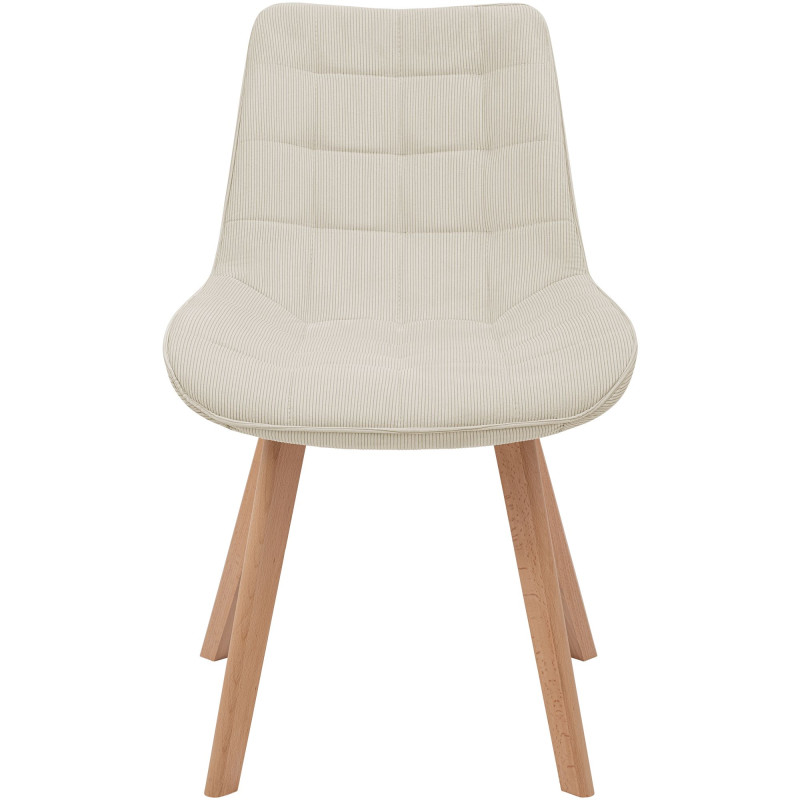 Chaise salle à manger velours côtelé beige 53x63x84 cm Izaiola  - 2