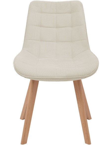Chaise salle à manger velours côtelé beige 53x63x84 cm Izaiola  - 2