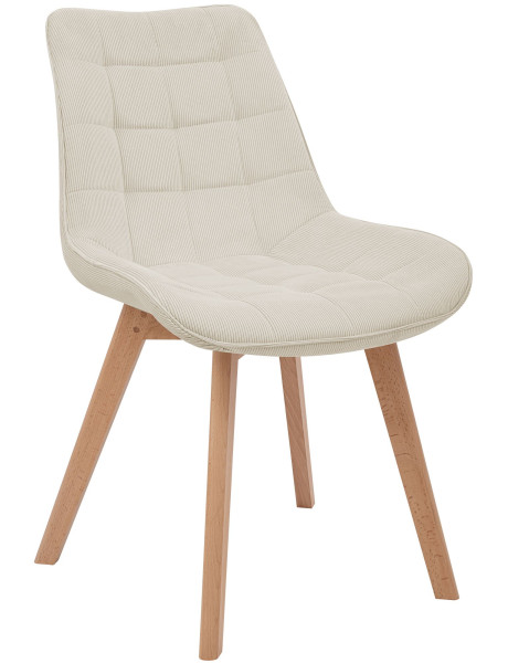 Chaise salle à manger velours côtelé beige 53x63x84 cm Izaiola  - 1
