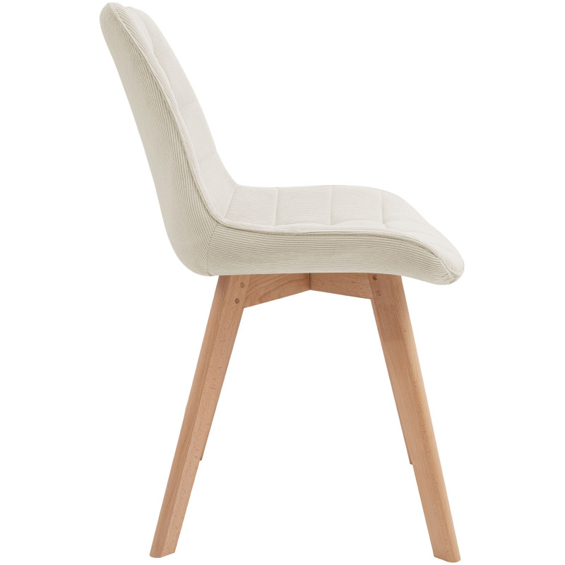 Chaise salle à manger velours côtelé beige 53x63x84 cm Izaiola  - 3