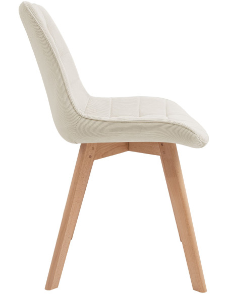 Chaise salle à manger velours côtelé beige 53x63x84 cm Izaiola  - 3