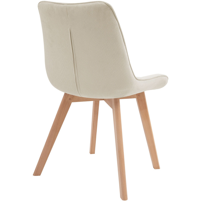 Chaise salle à manger velours côtelé beige 53x63x84 cm Izaiola  - 4