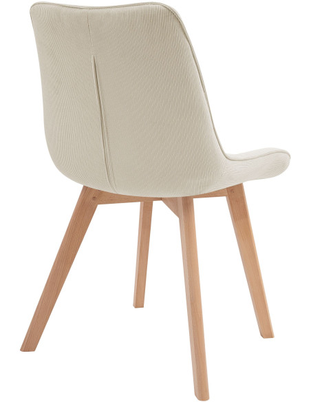 Chaise salle à manger velours côtelé beige 53x63x84 cm Izaiola  - 4