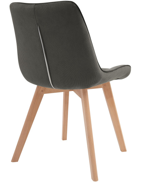 Chaise salle à manger velours côtelé gris foncé 53x63x84 cm Izaiola  - 4