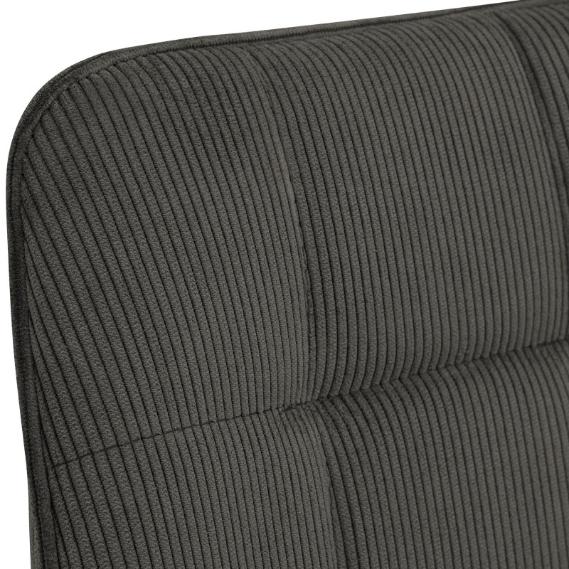 Chaise salle à manger velours côtelé gris foncé 53x63x84 cm Izaiola  - 5