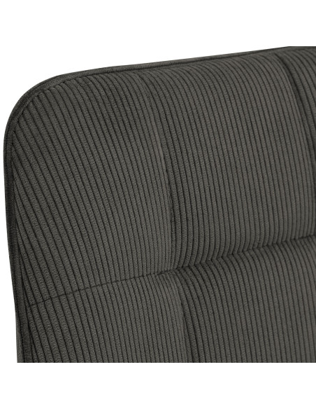 Chaise salle à manger velours côtelé gris foncé 53x63x84 cm Izaiola  - 5