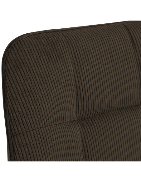 Chaise salle à manger velours côtelé marron 53x63x84 cm Izaiola  - 5