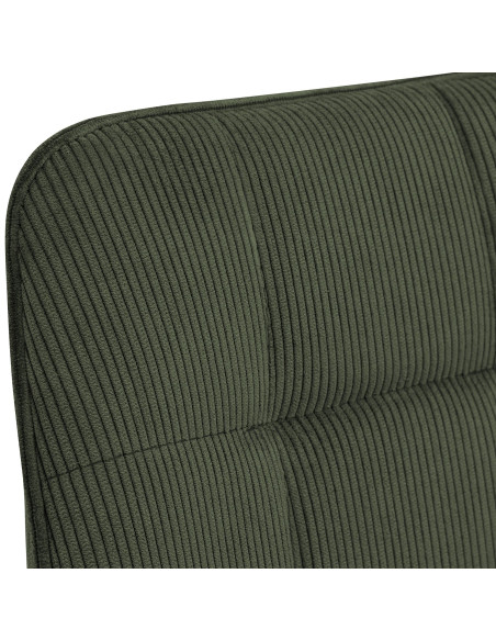 Chaise salle à manger velours côtelé vert olive 53x63x84 cm Izaiola  - 5
