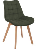Chaise salle à manger velours côtelé vert olive 53x63x84 cm Izaiola