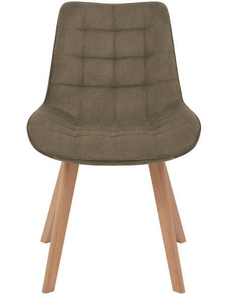 Chaise salle à manger velours côtelé taupe 53x63x84 cm Izaiola  - 3