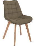 Chaise salle à manger velours côtelé taupe 53x63x84 cm Izaiola