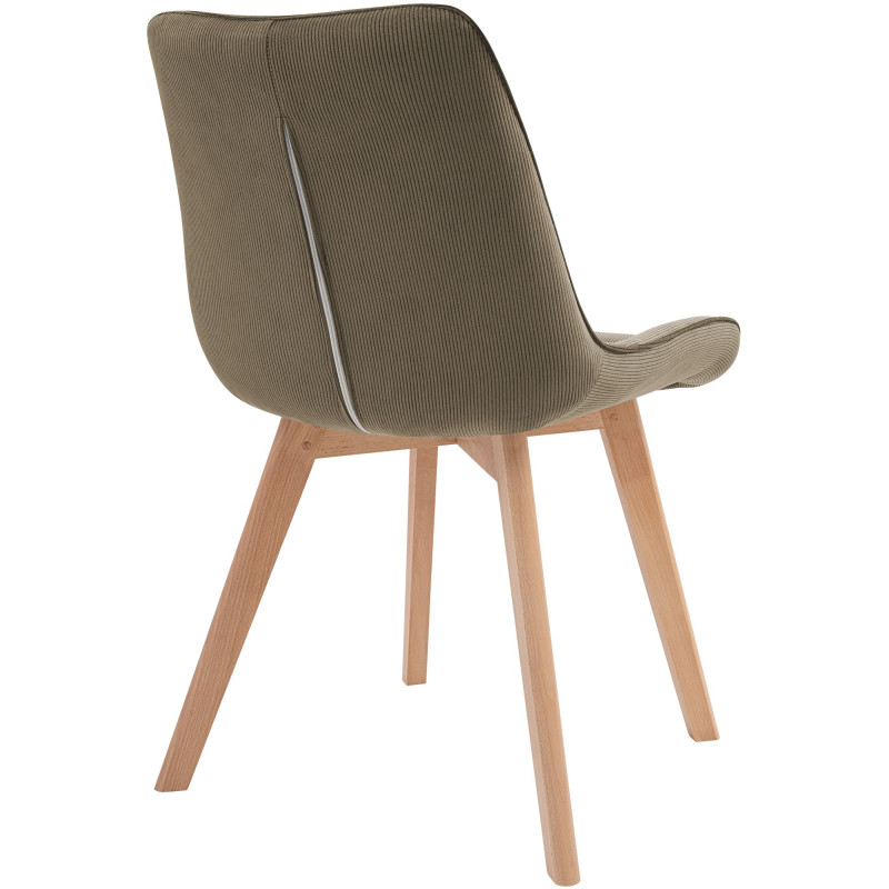 Chaise salle à manger velours côtelé taupe 53x63x84 cm Izaiola  - 4