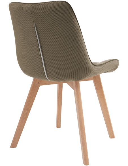 Chaise salle à manger velours côtelé taupe 53x63x84 cm Izaiola  - 4