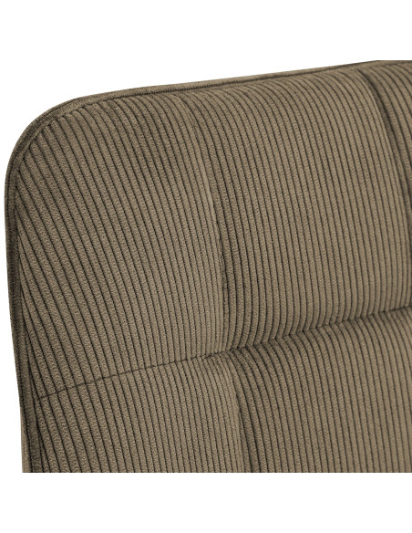 Chaise salle à manger velours côtelé taupe 53x63x84 cm Izaiola  - 5