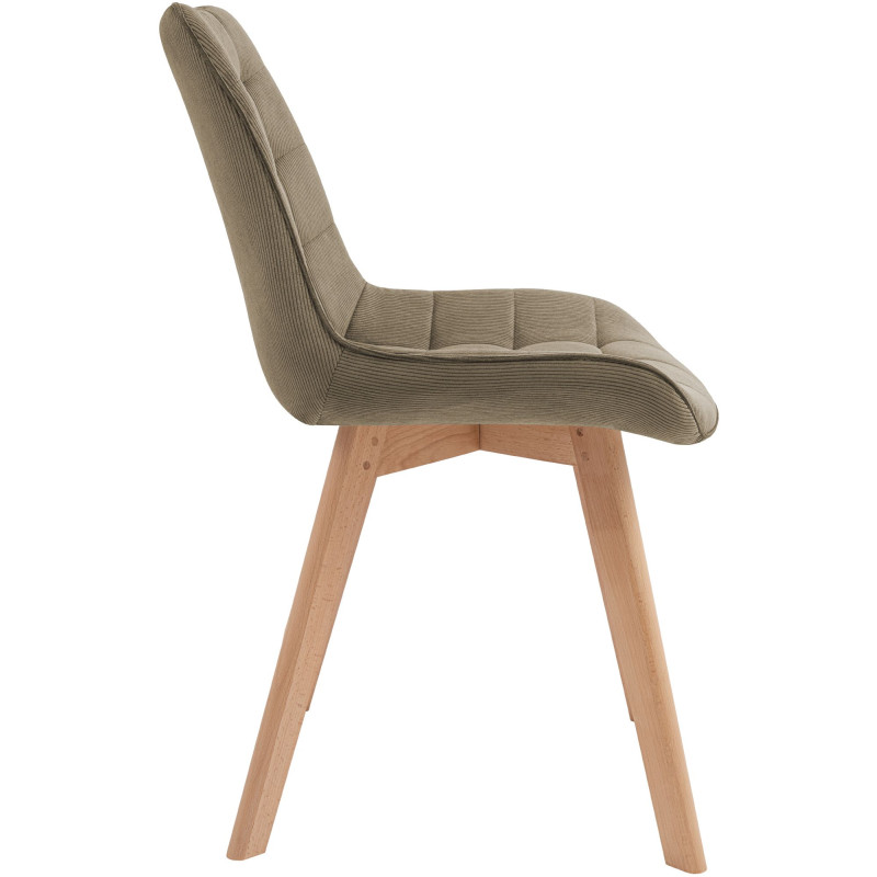 Chaise salle à manger velours côtelé taupe 53x63x84 cm Izaiola  - 2
