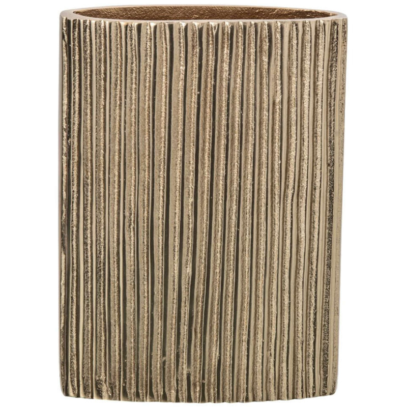 Vase cannelé doré aluminium 17x7x23 cm Veldrik J-Line - 1