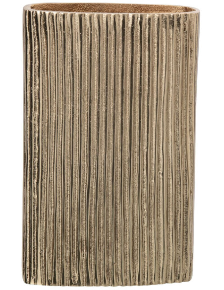 Vase côtelé doré aluminium 19x7x30 cm Veldrik J-Line - 1