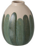 Vase en grès vert forêt et écru 15,5x15,5x20,5 cm Noerela
