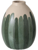 Grand vase en grès vert forêt et écru 22,5x22,5x30 cm Noerela