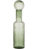 Bouteille décorative verre vert sauge strié 13x13x54,5 cm Rinkora