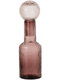 Bouteille décorative en verre bordeaux strié 13x13x45 cm Rinkora