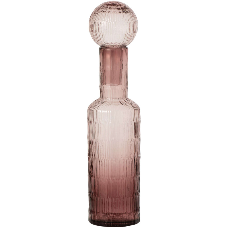 Grande bouteille décorative verre bordeaux 13x13x54,5 cm Rinkora J-Line - 1