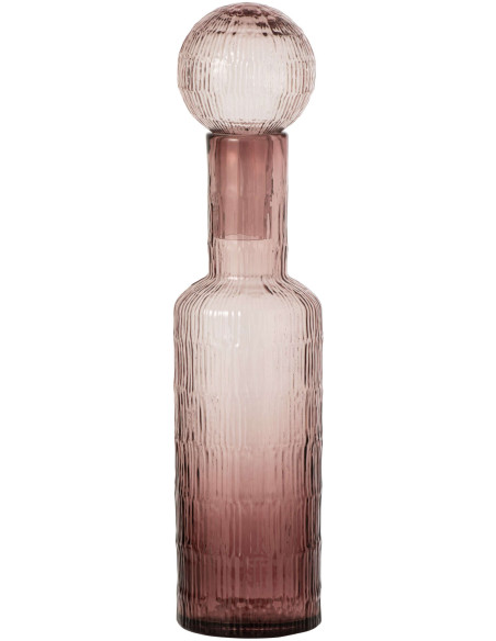 Grande bouteille décorative verre bordeaux 13x13x54,5 cm Rinkora J-Line - 1