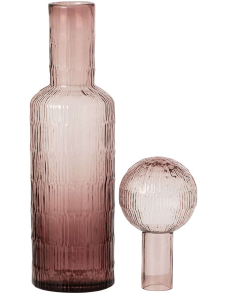 Grande bouteille décorative verre bordeaux 13x13x54,5 cm Rinkora J-Line - 3
