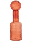 Bouteille décorative verre strié orange 13x13x45 cm Rinkora