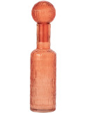 Bouteille déco verre strié orange 13x13x54,5 cm Rinkora