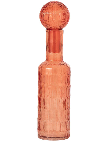 Bouteille déco verre strié orange 13x13x54,5 cm Rinkora J-Line - 1