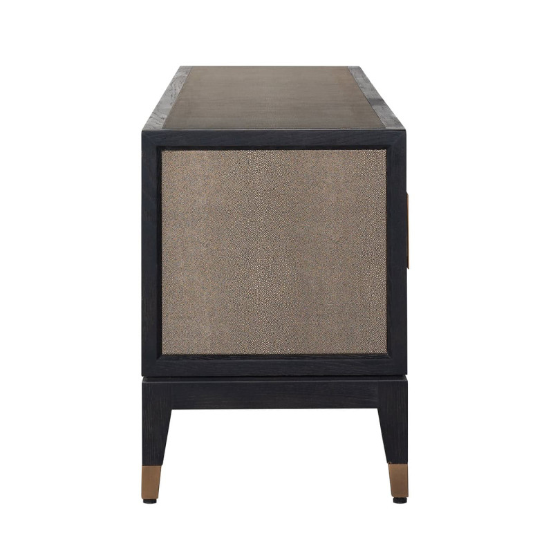 Meuble TV en chêne noir effet galuchat 185x40x55 cm Bloomville Richmond Interiors - 5