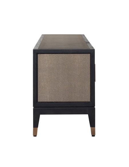 Meuble TV en chêne noir effet galuchat 185x40x55 cm Bloomville Richmond Interiors - 5