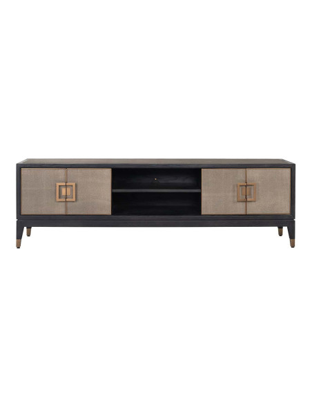 Meuble TV en chêne noir effet galuchat 185x40x55 cm Bloomville Richmond Interiors - 2