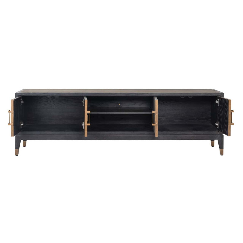 Meuble TV en chêne noir effet galuchat 185x40x55 cm Bloomville Richmond Interiors - 3