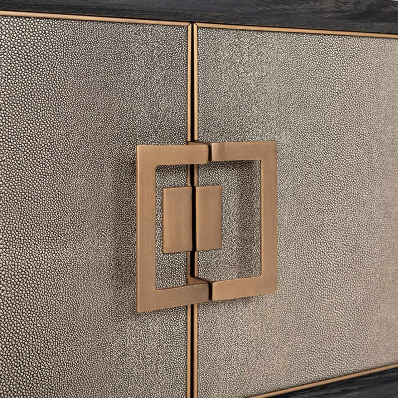 Meuble TV en chêne noir effet galuchat 185x40x55 cm Bloomville Richmond Interiors - 6