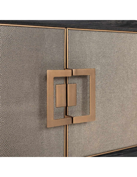 Meuble TV en chêne noir effet galuchat 185x40x55 cm Bloomville Richmond Interiors - 6